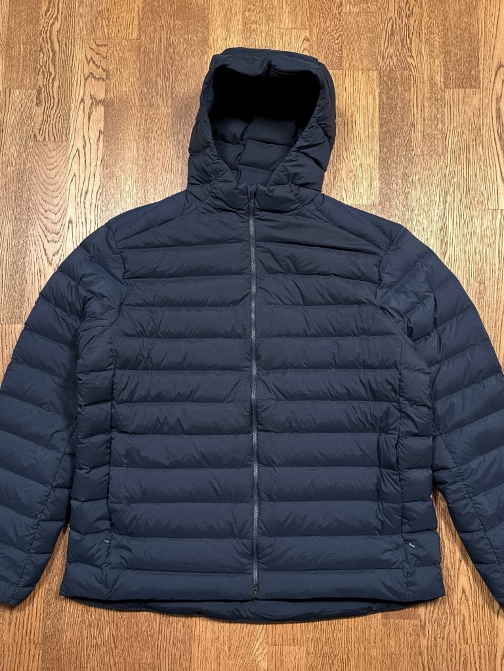 Lululemon Navigation Down Puffer Insulated Hooded Jacket Navy Blue Mens 2XL